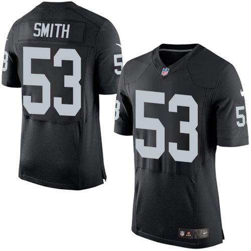 Men's Elite Malcolm Smith Nike Jersey Black Home - #53 NFL Oakland Raiders